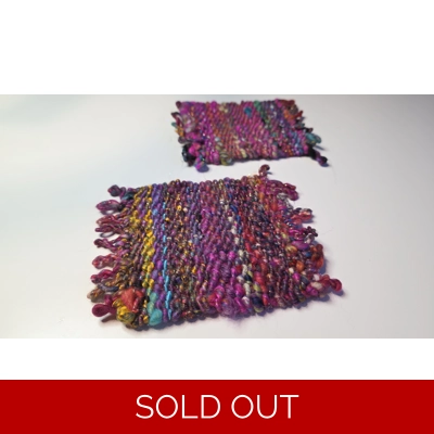 Handwoven Wool Coasters - Colourburst Edition (set of 2)